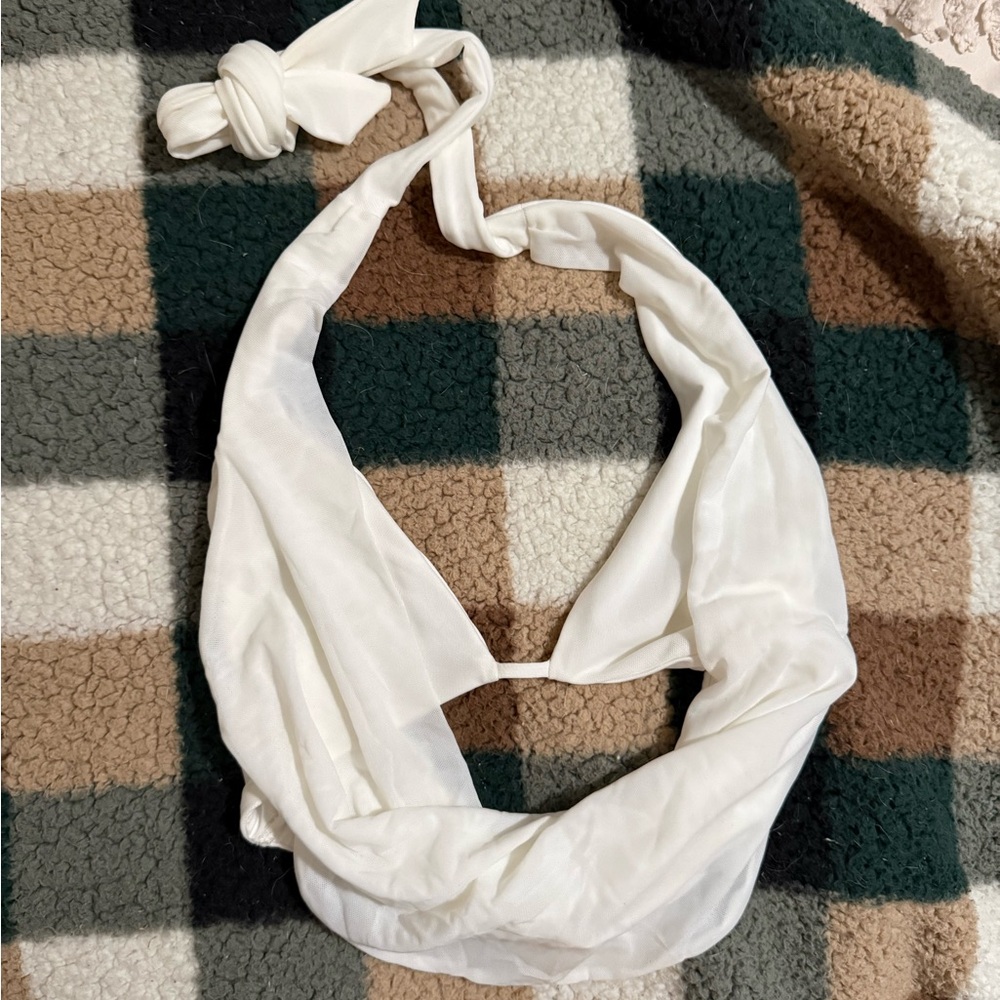 Oh Polly Cream Halter Scarf Top